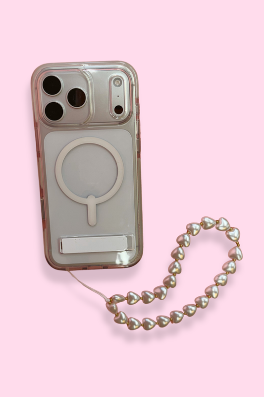 Pearl Hearts Phone Chain