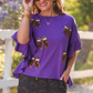 PREORDER- Sideline Sparkle Ruffle Top- Purple