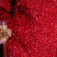 Preorder- Old Flame Sequin Dress - Red