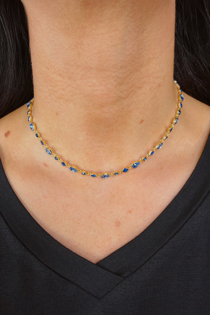 Santorini Stone Necklace- Blue