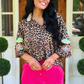 PREORDER- Donna Embroidered Top- Leopard