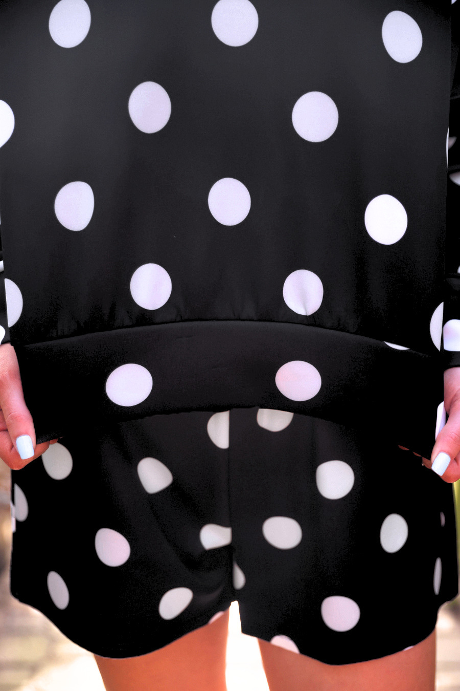 PREORDER- Luna Luxe Pullover Set- After Dark Polka Dot