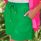 Solid Green Skort