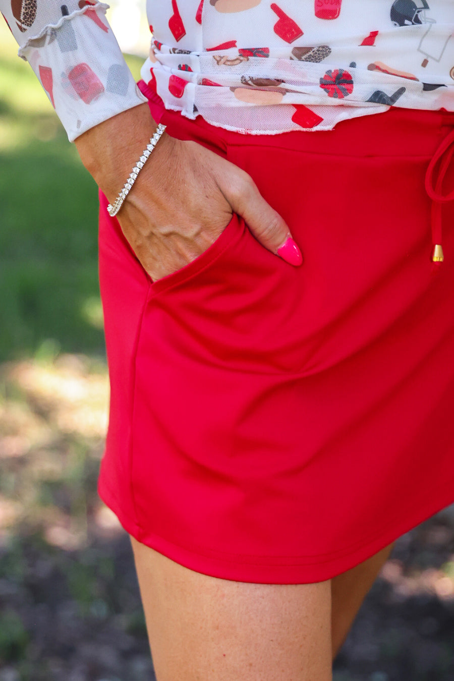 PREORDER - Solid Red Skort