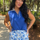 Everyday Polo Tank- Royal Blue/White