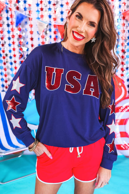 USA Sequin Star Top