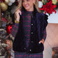PREORDER- Velvet Quilted Vest- Navy