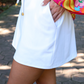 Solid White Skort