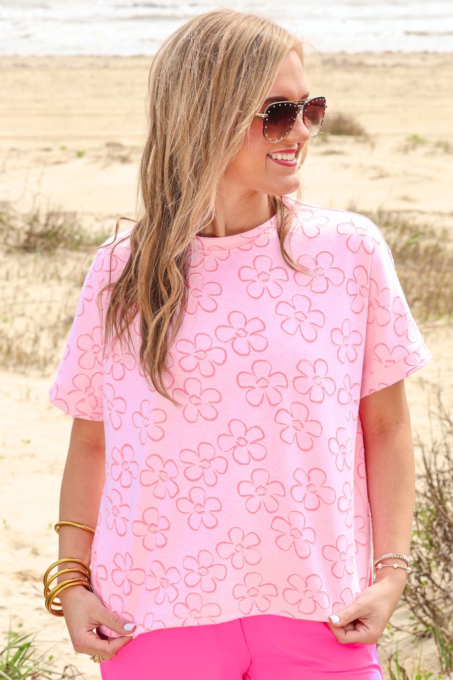 PREORDER- Millie Burn Out Tee- Flowers