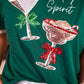 PREORDER- Holiday Spirit Sequin Embroidered Tee