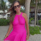 PREORDER- Chasing Sunshine Skirted Swimsuit- Neon Pink