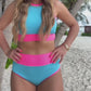 PREORDER- Bali Beach Two Piece Swimsuit- Blue/Pink