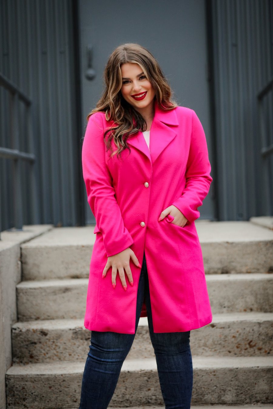 Fashion Week Hot Pink Coat