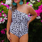 Spotted In Paradise One Shoulder Swimsuit