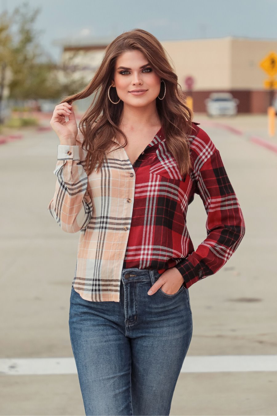 Shades Of Fall Plaid Button Up Top - Jess Lea Wholesale