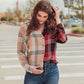 Shades Of Fall Plaid Button Up Top