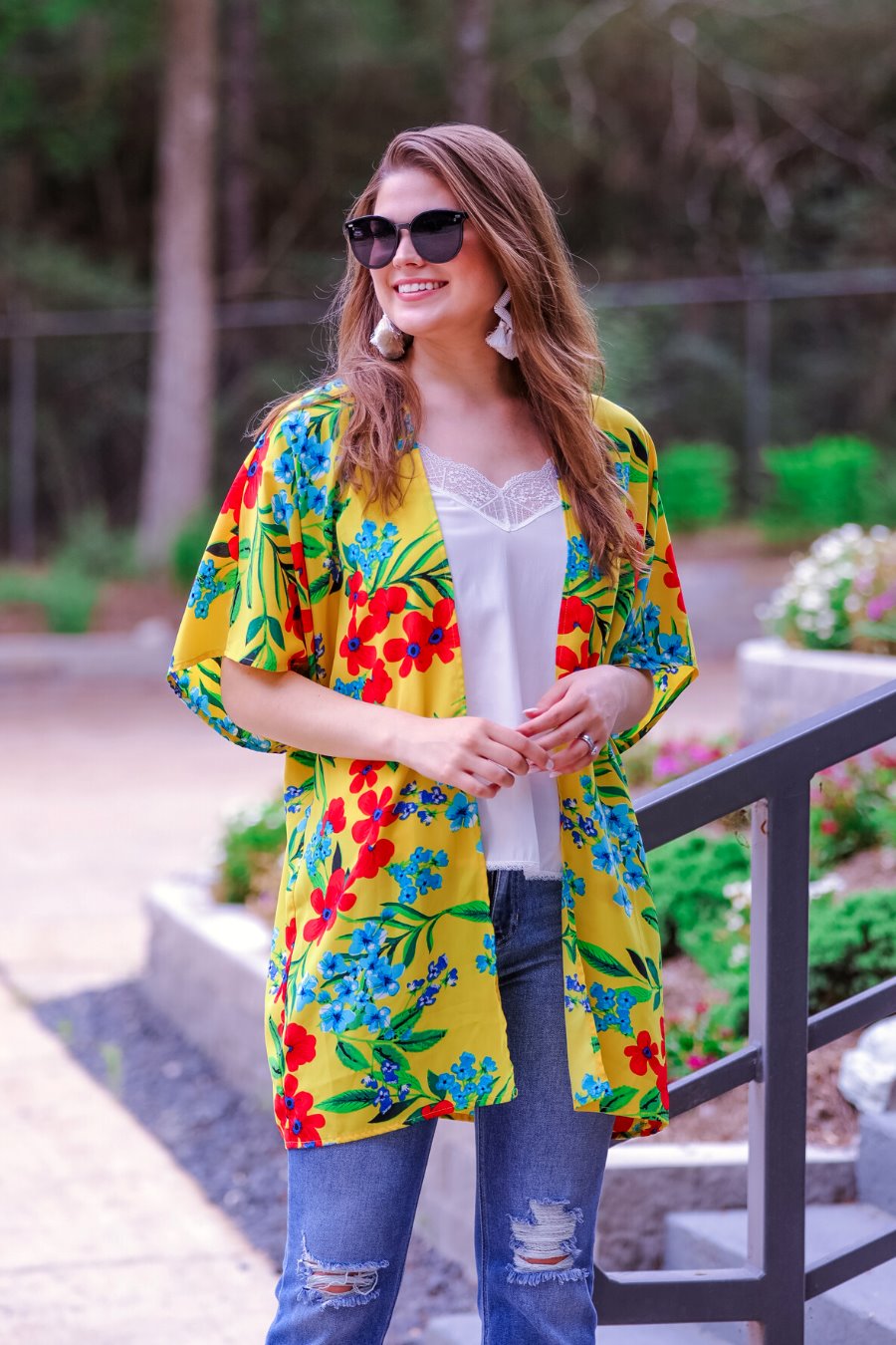 Walking On Sunshine Floral Kimono