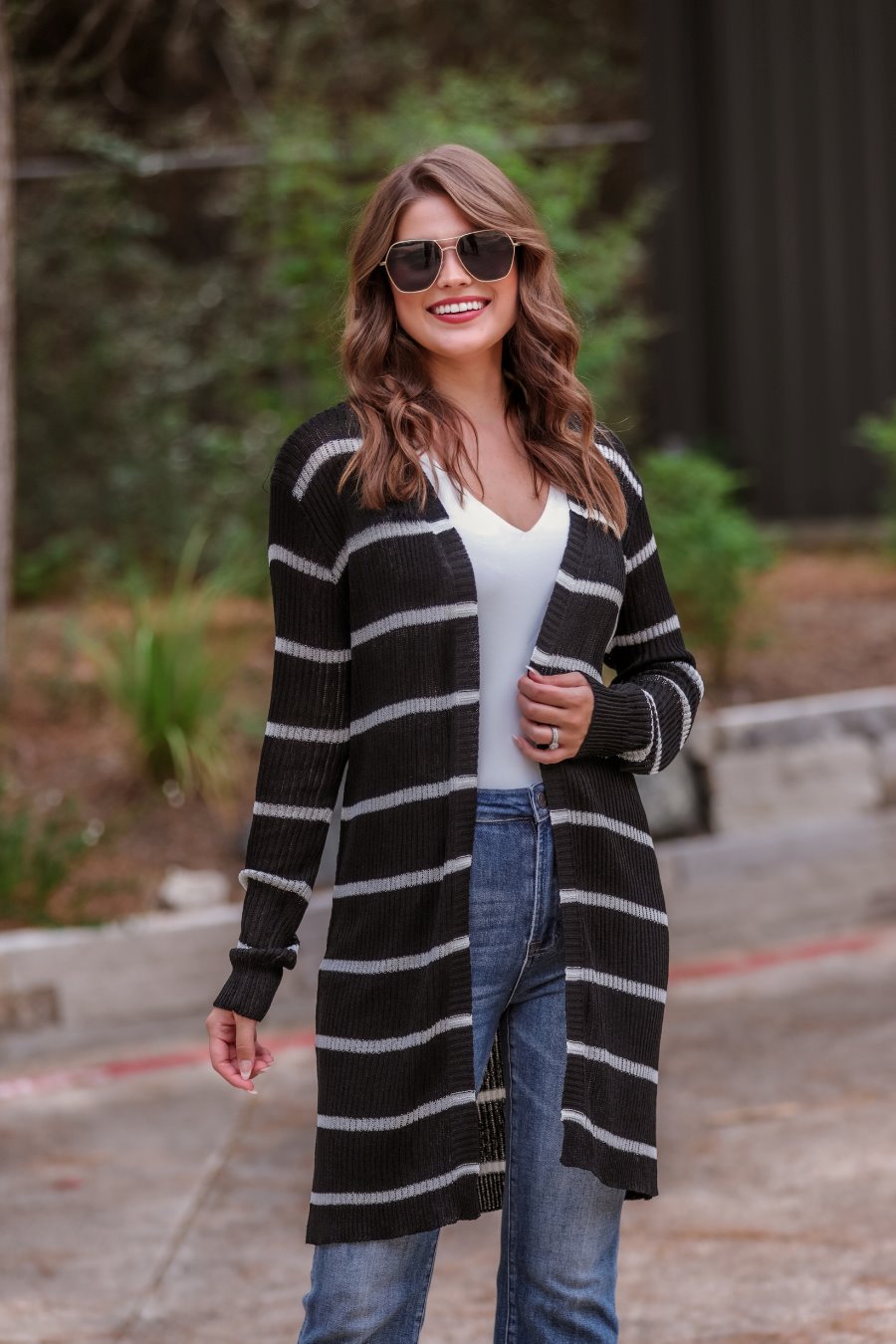 Amber Lightweight Striped Cardigan - Jess Lea Wholesale