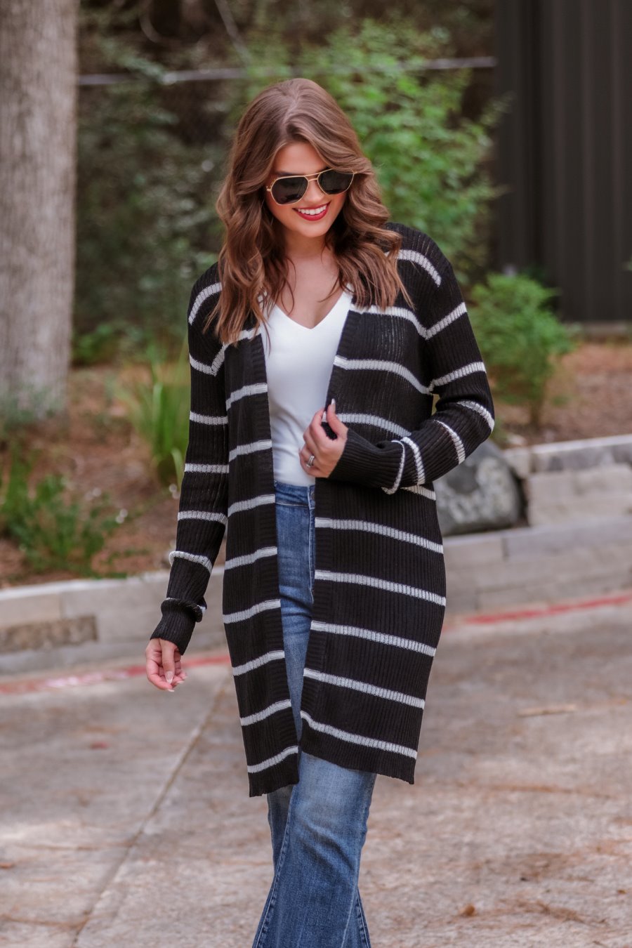 Amber Lightweight Striped Cardigan - Jess Lea Wholesale