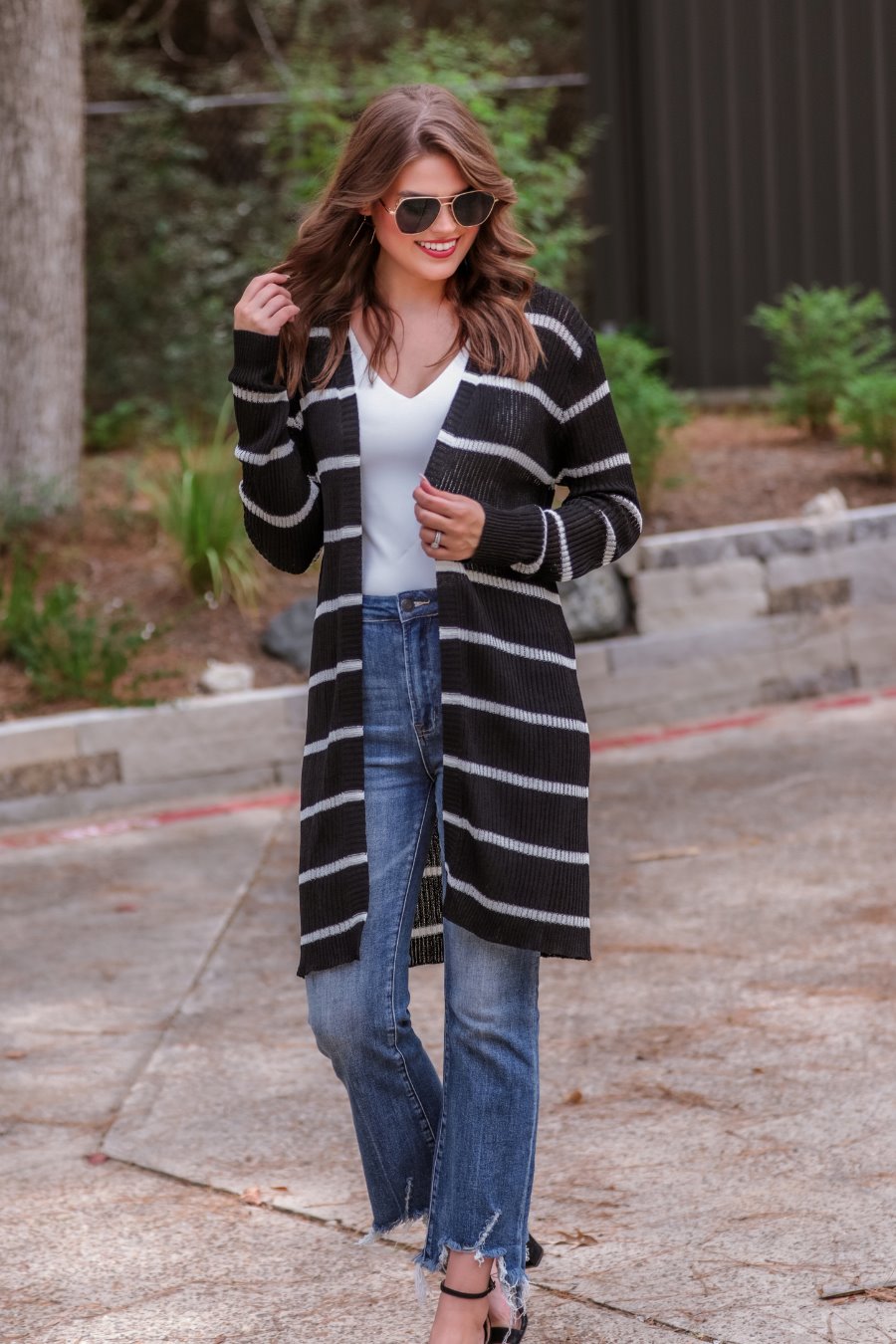 Amber Lightweight Striped Cardigan - Jess Lea Wholesale