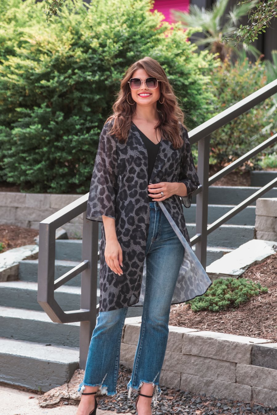 Spot On Leopard Charcoal Kimono - Jess Lea Wholesale