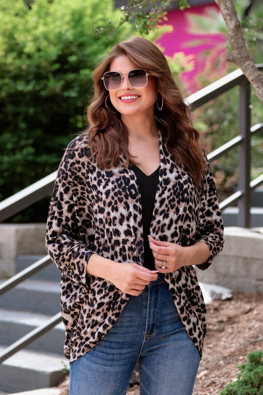 Sierra Cocoon Leopard Cardigan - Jess Lea Wholesale