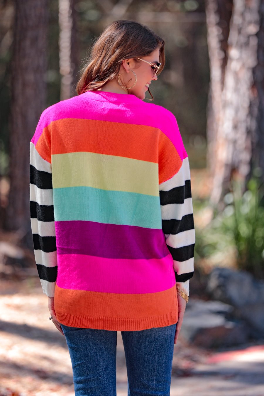 Over The Rainbow Color Block Cardigan