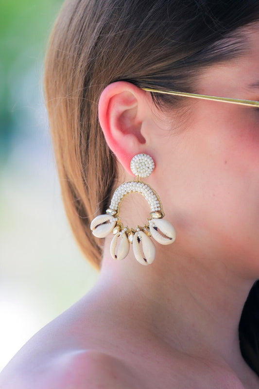 Seashell Hoop Earrings - Jess Lea Wholesale