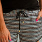 Get In Line Striped Leopard Drawstring Everyday Shorts