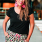 Adult Splash Of Color Leopard Drawstring Everyday Shorts