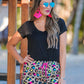 Adult Splash Of Color Leopard Drawstring Everyday Shorts