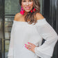 Sweet Caroline Dot Off the Shoulder Tunic Top