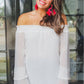 Sweet Caroline Dot Off the Shoulder Tunic Top