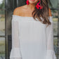 Sweet Caroline Dot Off the Shoulder Tunic Top