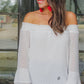 Sweet Caroline Dot Off the Shoulder Tunic Top