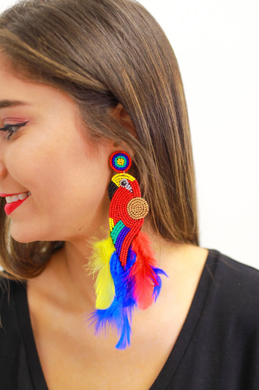 Back In Brazil Parrot Earrings