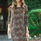 London 3/4 Sleeve Leopard Dress
