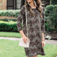 London 3/4 Sleeve Leopard Dress