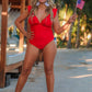 Red Hot Ruffle One Piece Swimsuit