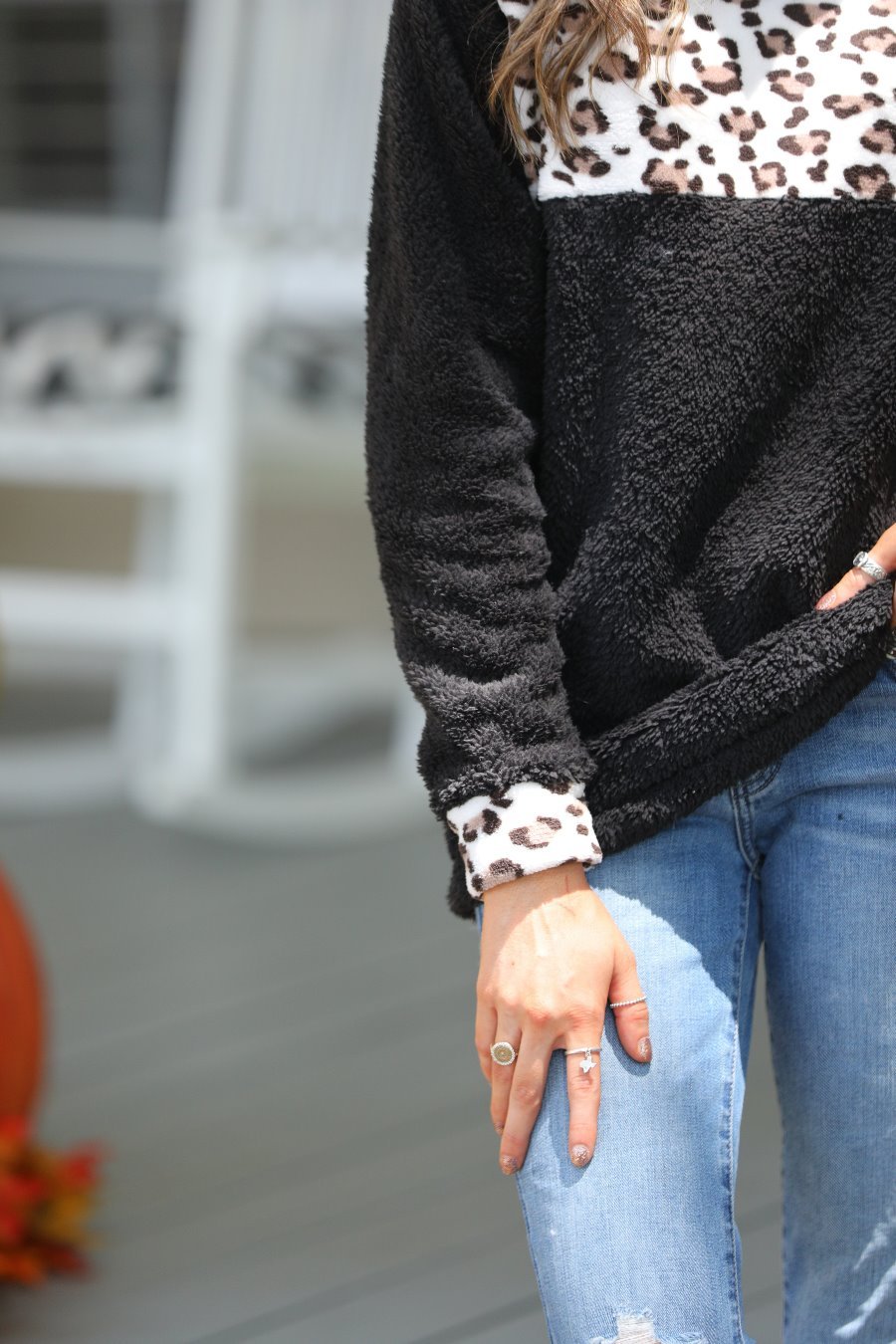 Larissa Leopard Fleece Pullover