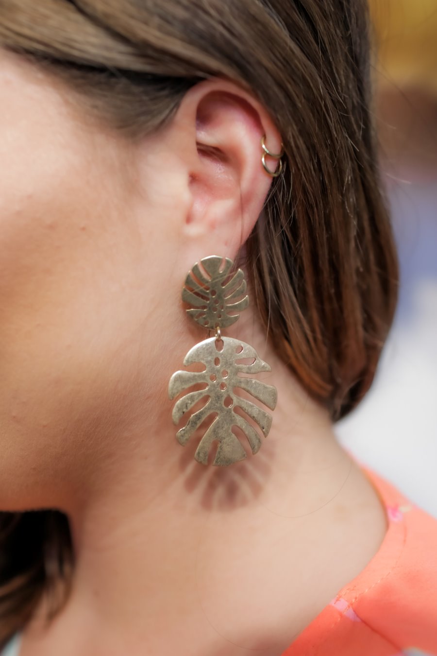 Tropical Palm Leaf Earrings