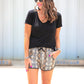 Sassy Snake Print Drawstring Everyday Shorts