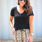 Sassy Snake Print Drawstring Everyday Shorts