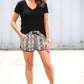 Sassy Snake Print Drawstring Everyday Shorts