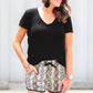 Sassy Snake Print Drawstring Everyday Shorts