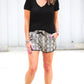 Sassy Snake Print Drawstring Everyday Shorts