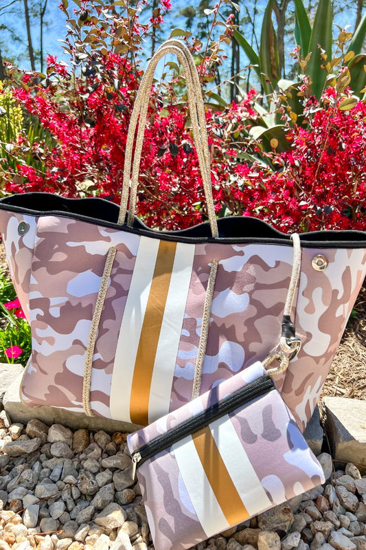 Natural Camo Neoprene Tote Bag