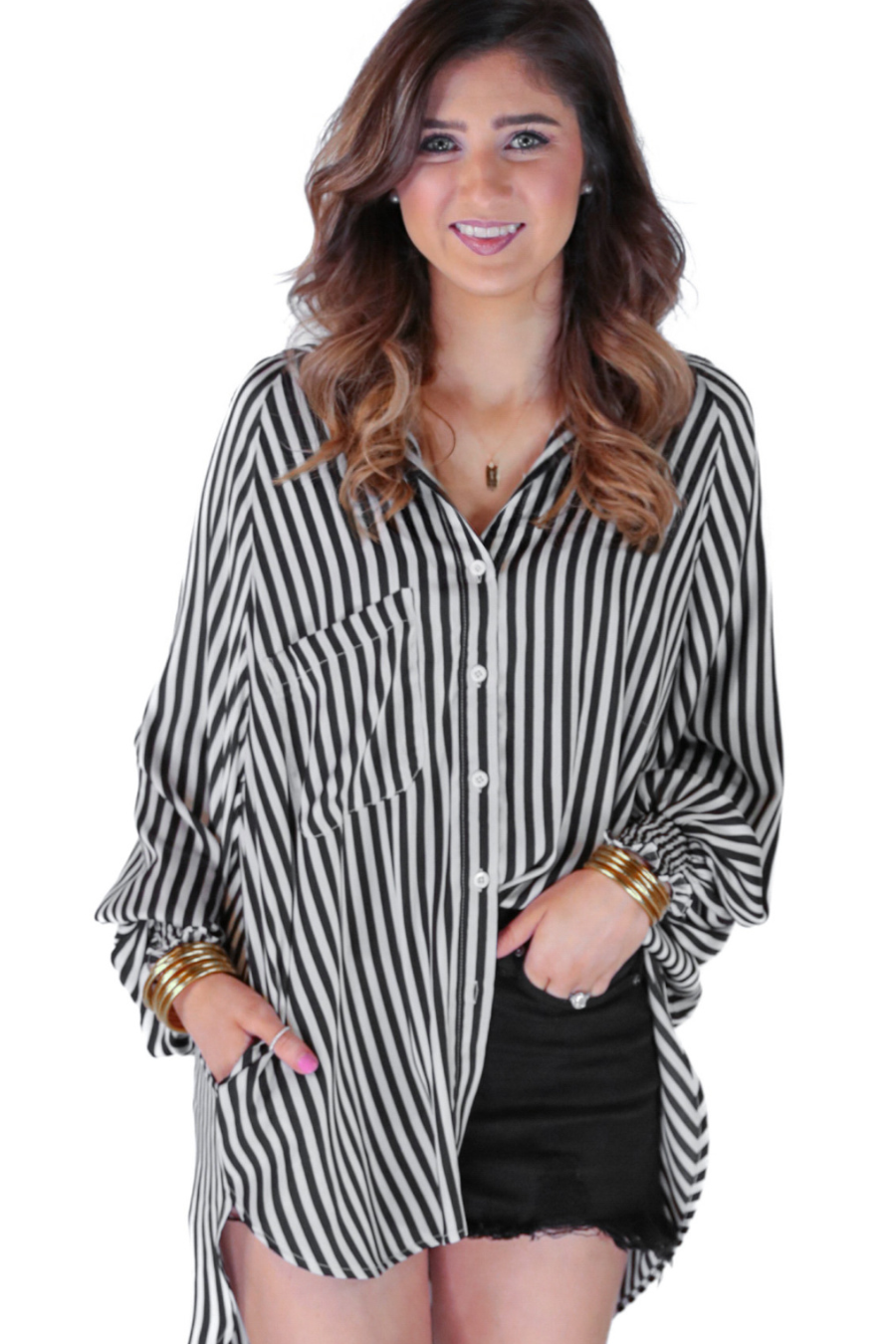 IMPERFECTIONS-Connor Striped Smocked Top - Jess Lea Wholesale