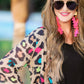 Splash Of Color Leopard Kimono