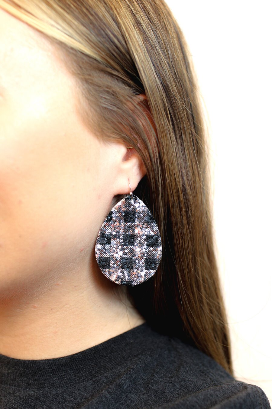 Buffalo Plaid Sparkle Earrings